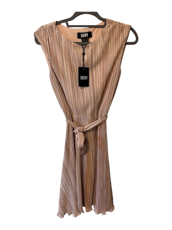 Dkny Dresses & Skirts - DKNY NWT Beige Taupe Pleated Midi Dress Removable Waist Tie 2 Small flaws Size 4